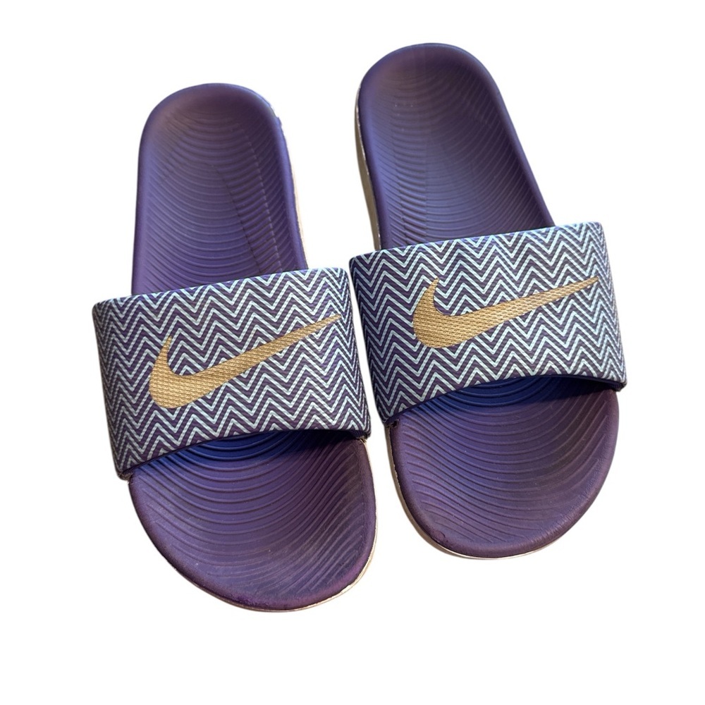 Nike Zigzag Purple and Blue Slides - Picture 2 of 5
